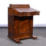 Victorian figured walnut Davenport.