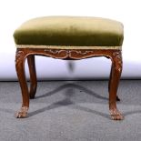 Stained wood dressing table stool.
