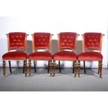 Set of four Victorian mahogany dining chairs.