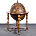 Reproduction novelty drinks stand, designed as an antique terrestrial library globe.