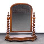 Victorian mahogany toilet mirror, and a smaller table mirror, (2).
