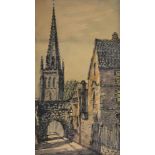 W. A. Oldershaw "Rupert's Gateway", watercolour; B. Pedley "Prince Rupert's Gateway, Leicester",