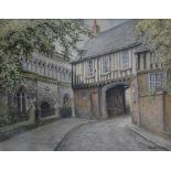 Albert H. Findley, The Tudor Gateway, Leicester, signed, watercolour, 22cm x 30cm.