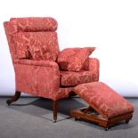 George IV style mahogany deep easy chair.