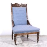 Edwardian stained beechwood nursing chair.