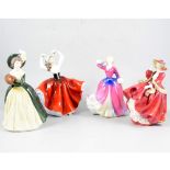 A collection of mainly Royal Doulton ladies, comprising 'Top o' the Hill' HN 1834, 'Melissa' HN