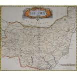 Johannes Jansson, Leicestershire hand coloured county map; and a map of Suffolk after Morden.