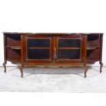 Late Victorian stained walnut sideboard base,