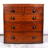 Victorian mahogany bowfront chest of drawers.