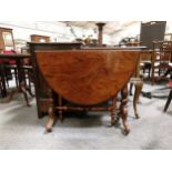 Victorian figured walnut Sutherland table,