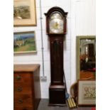 Modern stained wood longcase clock,