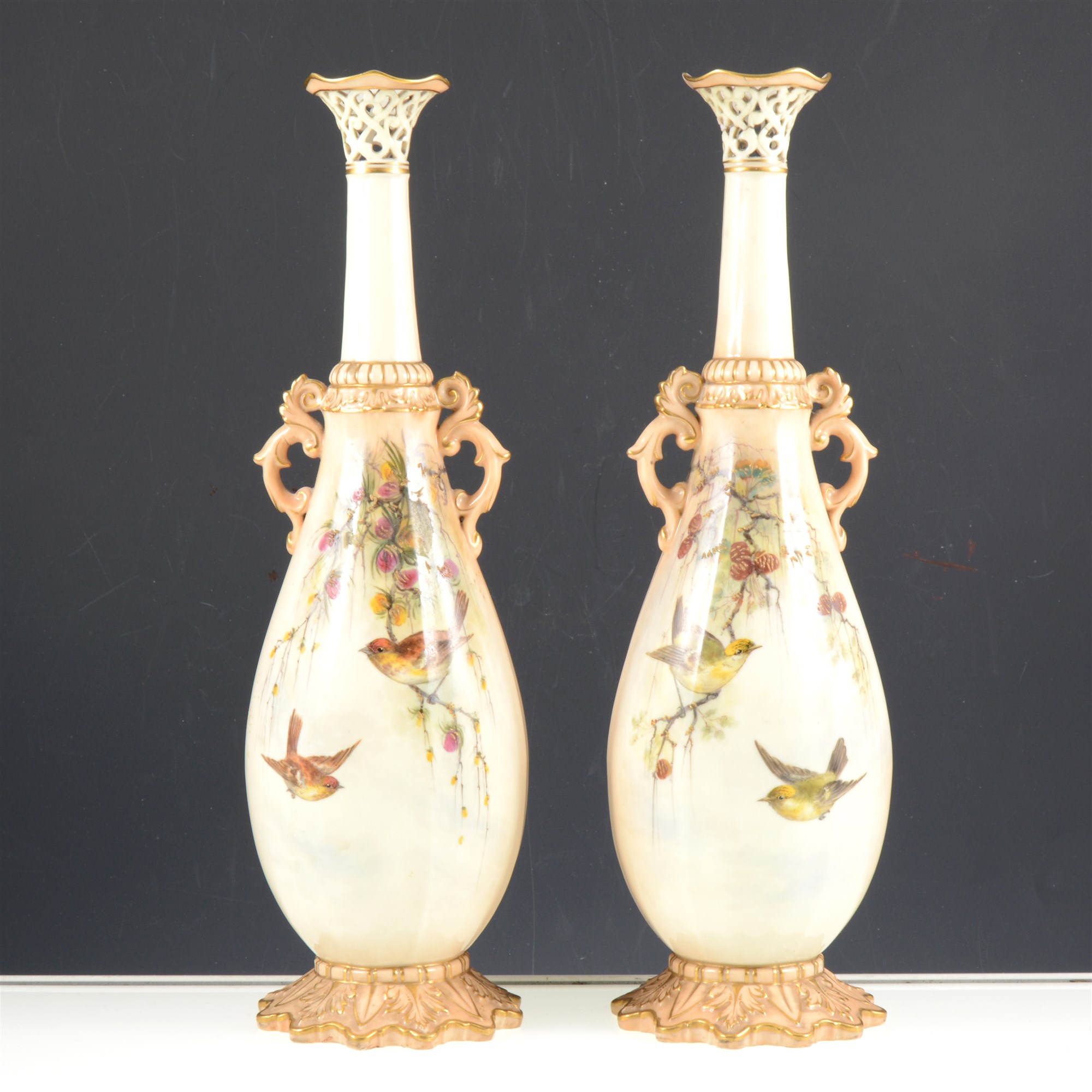 Pair of Locke and Co. Worcester ornamental vases.