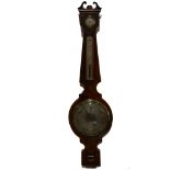 George IV mahogany banjo-shape wall barometer