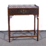 Chippendale revival mahogany silver table.