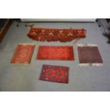 Afghan fringed trim and four Afghan mats