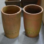 Pair of terracotta chimney pots, 51cm.