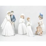 Eight Nao figurines including The Bride and Groom.