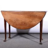 George III mahogany drop-leaf supper table