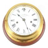 Ship's brass-cased wall clock, Whyte, Thomson & Co., Glasgow