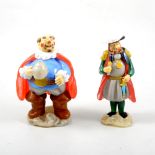 Murano style coloured glass model Falstaff, 19cm and a similar figure of another Shakespearean