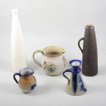 Denby stoneware shouldered vase, 36cm, other stoneware, art pottery, etc, (2 boxes).