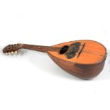Italian mandolin, labelled Pietro Tonelli, Napoli, overall length 80cm.