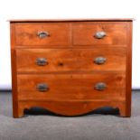 Victorian restained walnut chest of drawers,