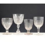 A collection of seven 19th century glass drinking vessels.