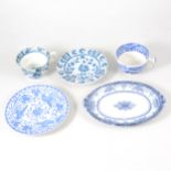 A quantity of blue and white table ware, including Spode Copeland