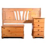 Suite of modern pine bedroom furniture,