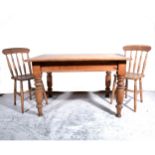 Pine scrubbed top kitchen table,