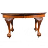 Edwardian red mahogany extending dining table,