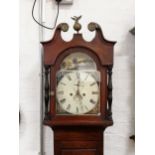 Victorian stained mahogany longcase clock