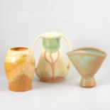 Five assorted items of British Art Pottery, including Prinknash, Iden and Price Bros.