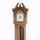 Modern German longcase clock, arched dial signed E. C. S., Westminster, Germany,