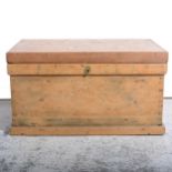 Stripped pine blanket box,