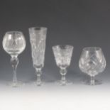 A quantity of cut-glass crystal tableware