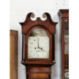 Late Georgian oak and mahogany longcase clock,