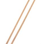 A 9 carat yellow gold chain necklace, 4.2mm gauge solid flat curb links, 55cm long, approximate