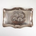 A silver tray by James Deakin & Sons, Chester 1926
