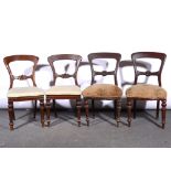 Set of four Victorian mahogany hoop-back dining chairs, and five similar Victorian dining chairs.