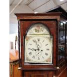 Late Georgian inlaid mahogany longcase clock,