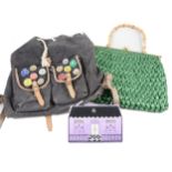 A collection of vintage handbags