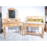 Victorian stripped pine dressing table,