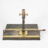 Victorian iron and brass travelling microscope,