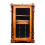 Victorian figured walnut and inlaid music cabinet,