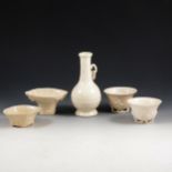 Five items of Chinese blanc de chine porcelain