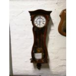 Continental simulated rosewood cased wall clock,