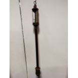 Old reproduction marine stick barometer, chart signed Dove Bazeley, Cheltenham, 91cm.
