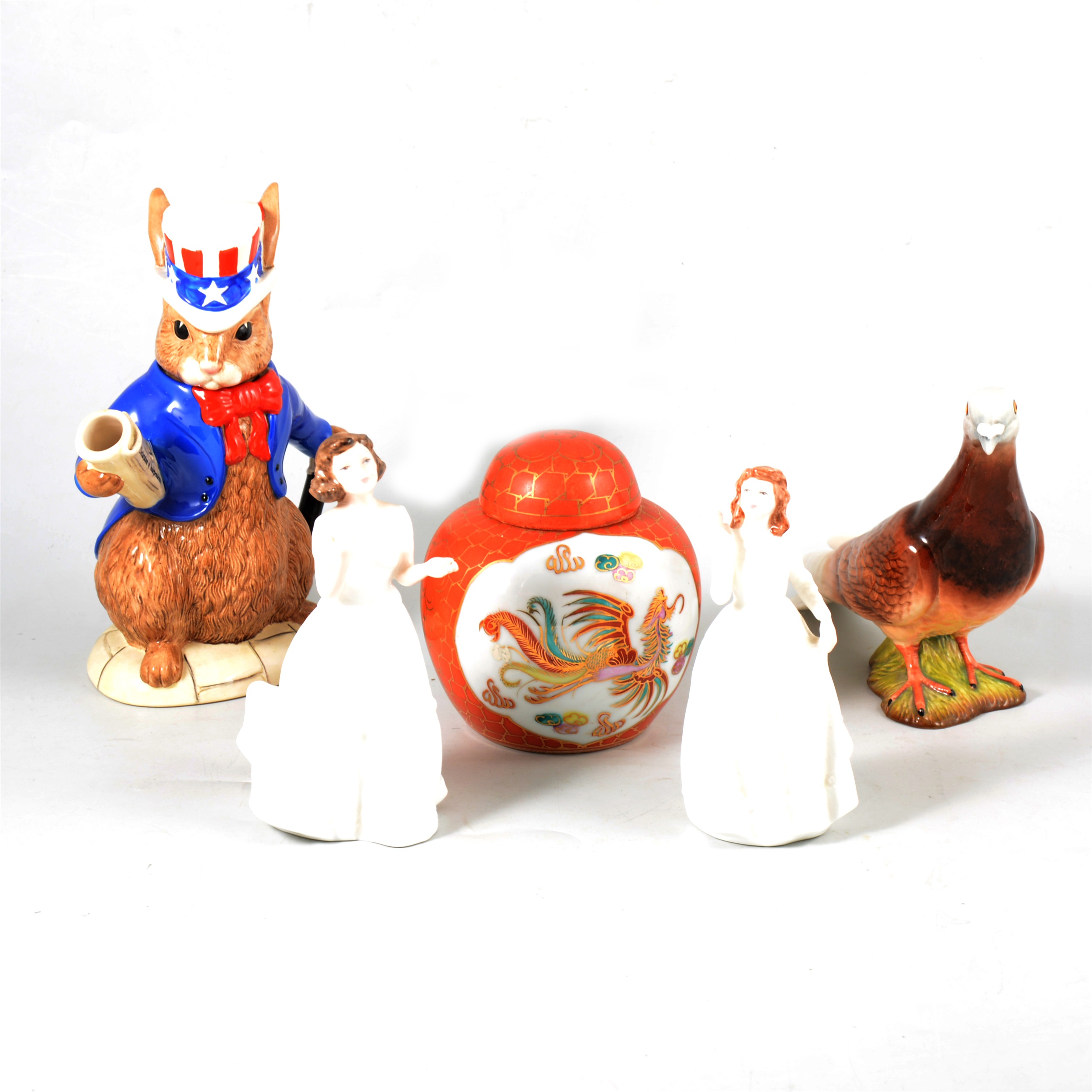 Assorted decorative ceramics and tableware.